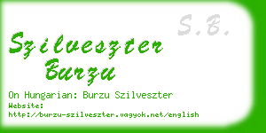 szilveszter burzu business card